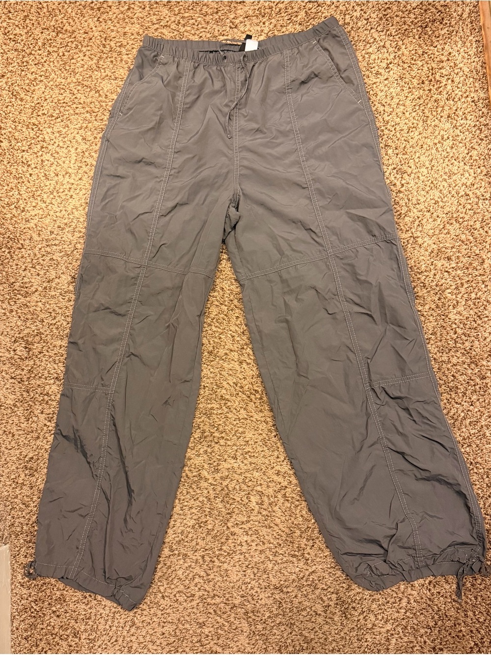 H&M Women's Gray Elastic-Waist Track Pants